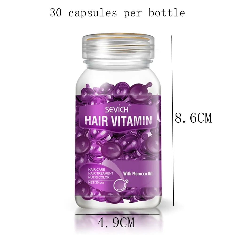 30PCS\1 bottle Soft Smooth Silky Hair Care Capsule Keratin Complex Repair Oil Anti-fruit Essential Oil Burn Damaged Essence