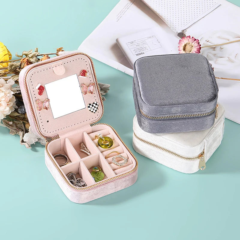 Mini Jewelry Case Square Jewelry Organizer For Women Girls