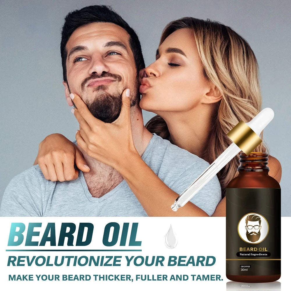 Haircube Men Fast Beard Growth Oil Natural Beard Growth Enhancer Thicker Oil Nourishing Leave-in Conditioner Beard Care Product