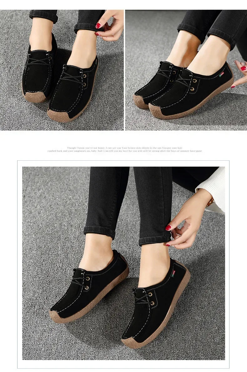 Women Flats Fashion Casual Sneakers  Autumn New Comfortable Female Casual Walking Footwear Fashion Large Size Loafers Shoes