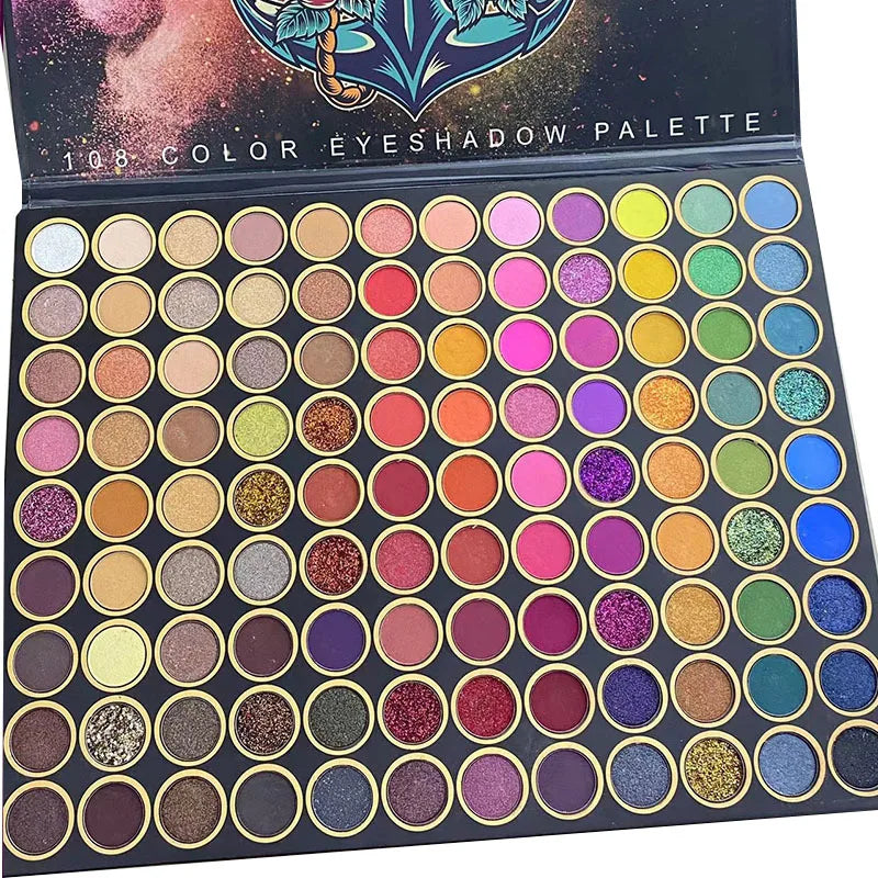 New 108 Colors Women Shimmery Matte Eyeshadow Palette Girls Professional Eye Cosmetic Long Lasting Waterproof Makeup Tools 2022