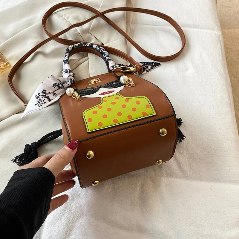 2023 Luxury Brand Hand Bags for Women High Quality PU Shoulder Bag Fashion Glasses Beauty Crossbody Bag Cute Purses and Handbags