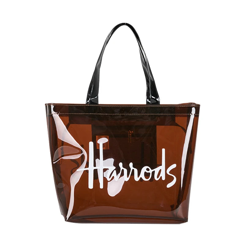 PVC Waterproof Eco Friendly Shopper Bags Women Large Capacity Shopping Totes Stylish Jelly Reusable Shoulder Bags Female Handbag