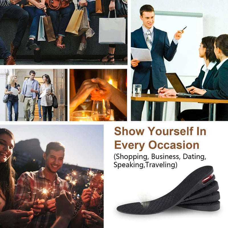 Height Increase Insoles Air Cushion Elevator Shoe Insole Lifts Kits Inserts for Men Women Taller Insoles 3-9cm Variable Height