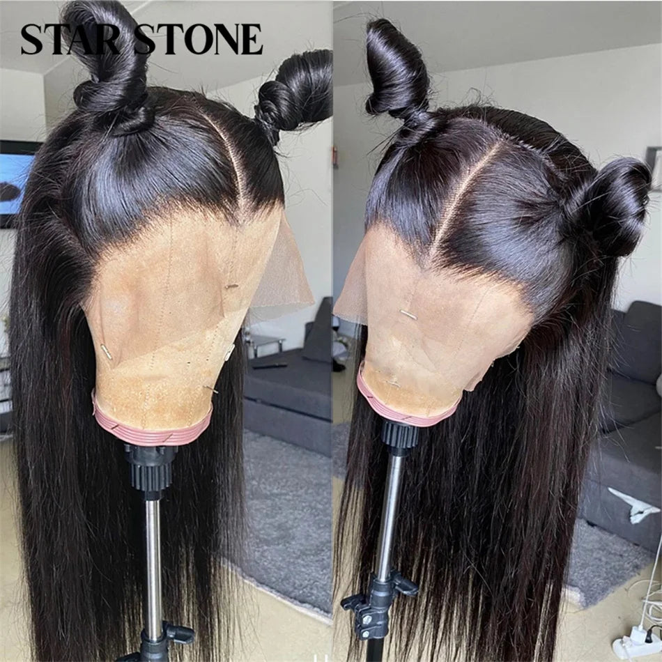 Full Lace Wig Human Hair Pre Plucked Straight 30 32 34Inch Black Peruvian Hair 360 Lace Frontal Wig Human Hair For Black Women