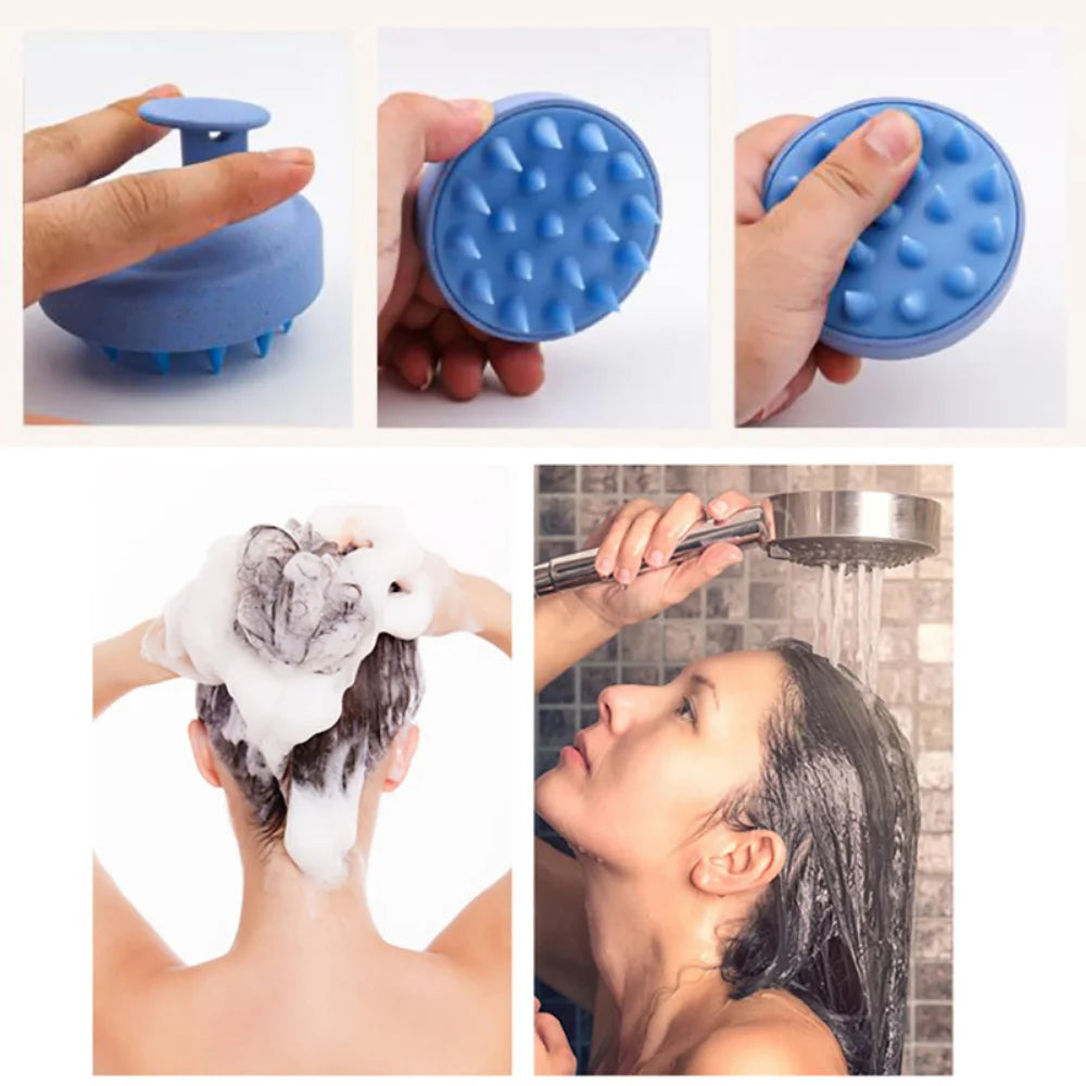 Portable Silicone Shampoo Brush Head Scalp Massage Comb Hair Washing Comb  Massage Brush Bath Shower Brush Salon Hairdress Tool