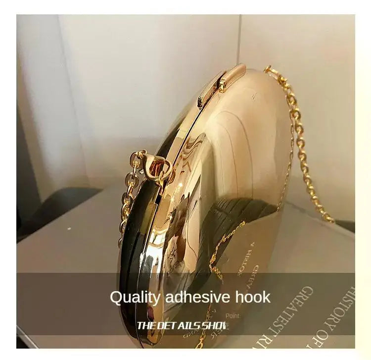 Designer Acrylic Shell Shape Clutch Bag Gold Silver Women Evening Party Bag Cute Shiny Metal Shoulder Crossbody Bags Small Purse