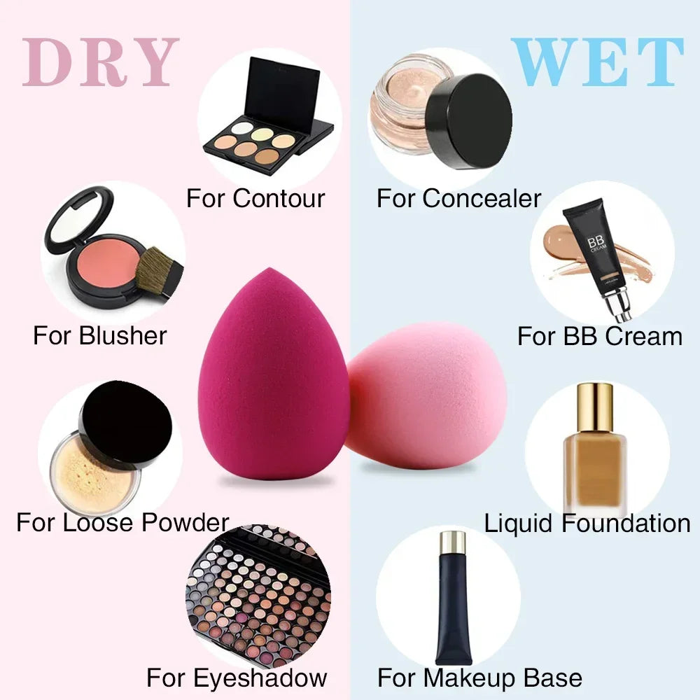 10Pcs Cosmetic Puff Powder Puff Smooth Women's Makeup Foundation Sponge Water-drop Shape Blending Sponge Make Up Accessories