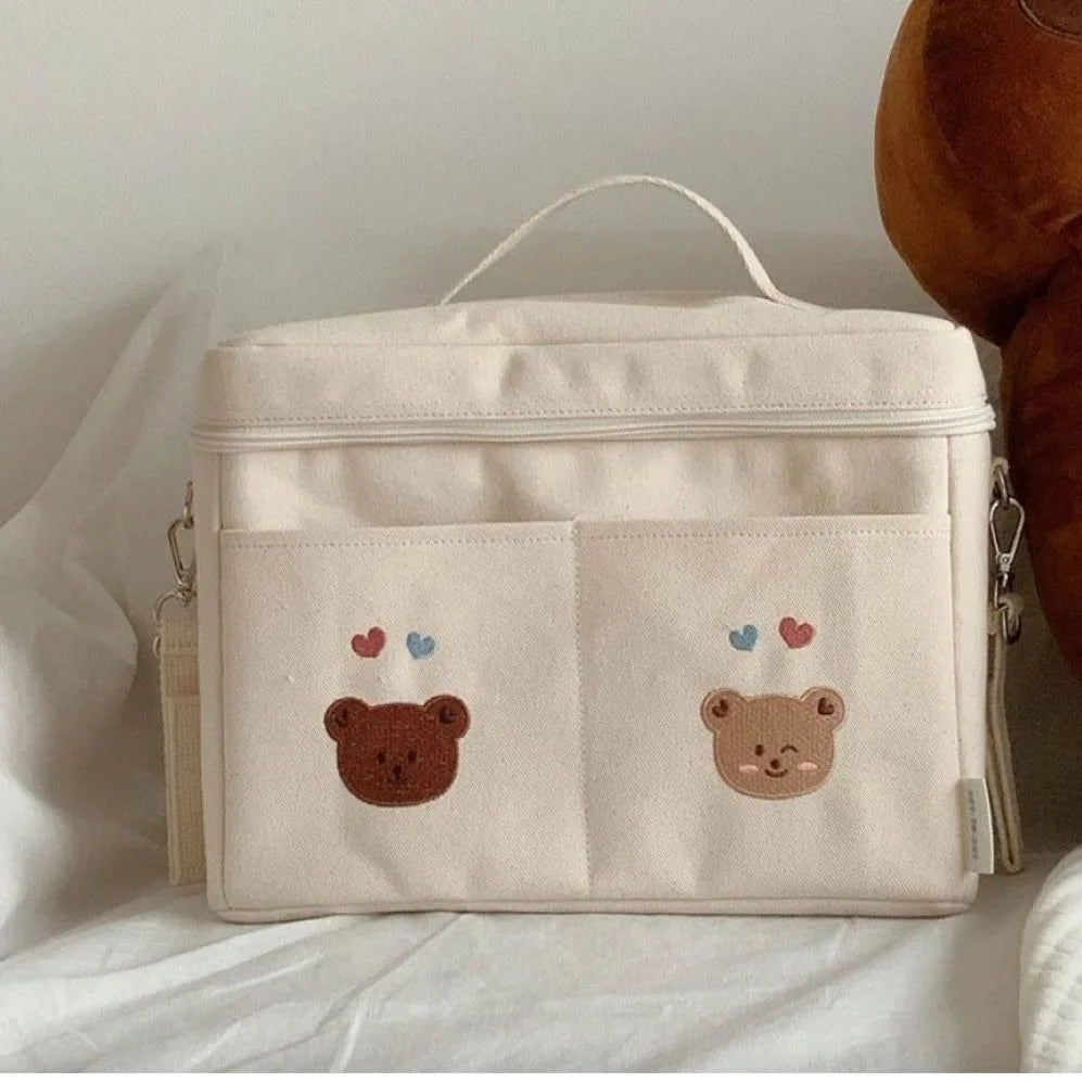 Baby stroller hanging bag multi-functional waterproof mother and baby bag stroller storage mommy outing bag portable milk sto...