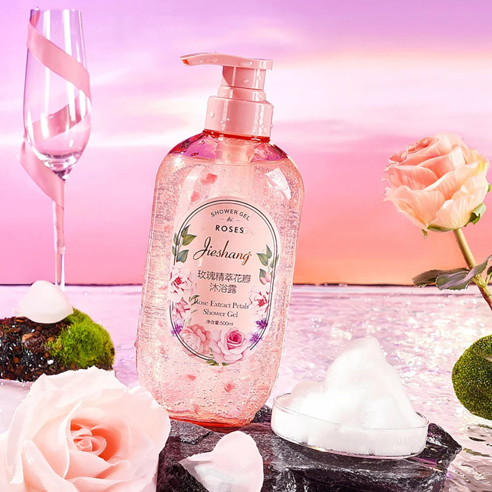 Rose Petal Shower Gel Moisturizing Jasmine Tender Smooth Whitening Body Wash Body Care Oil Control Refreshing Body Skin Care