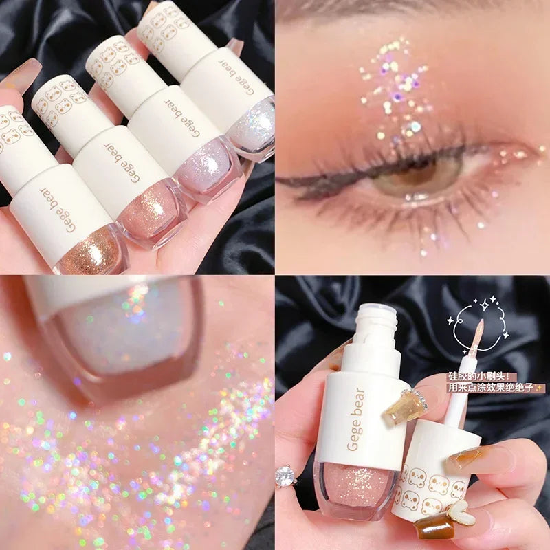 1pc Liquid Eyeshadow Super Shine Pink Pearlescent Glitter Eyeliner Long Lasting Waterproof Eye Shadow Glitter Party Eye Makeup