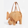 Seaside Holiday Rattan Elephant Handbag