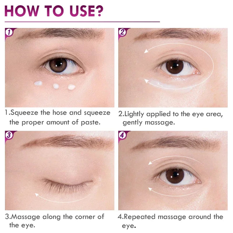 Collagen Moisturizing Eye Cream Anti Dark Circles Fade Eye Bag Lifting Firmness Massager Eye Around Wrinkle Serum Beauty Health