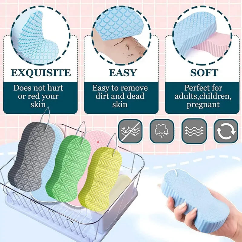 Super Soft Exfoliating Sponge Body Scrubber Bath Exfoliating Scrub Sponge Shower Brush Body Dead Skin Remover Bathing Tools