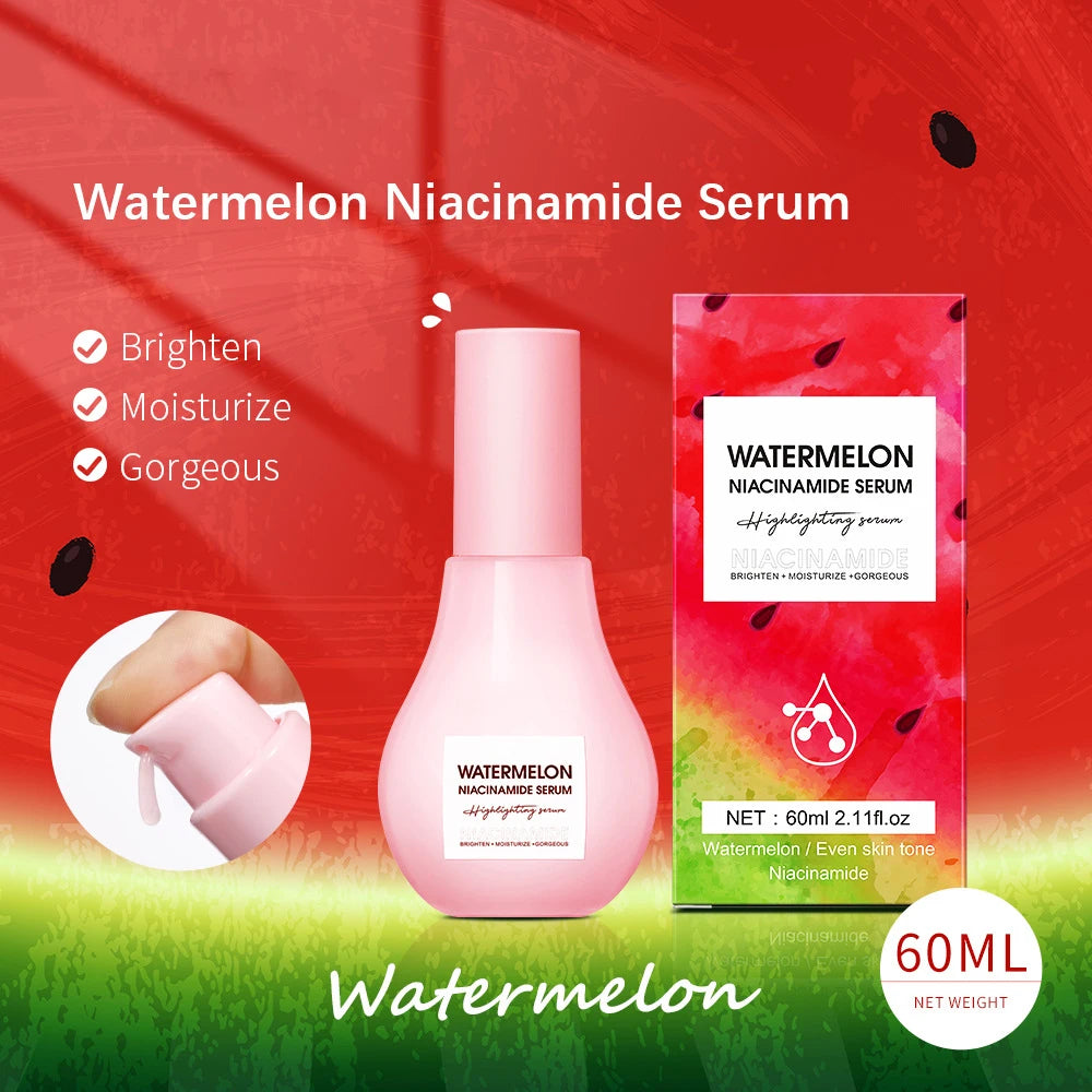 Watermelon Niacinamide Face Serum New Glowing Face Moisturizing Whitening Drops Skin Nourish Brightening Anti-aging Liquid