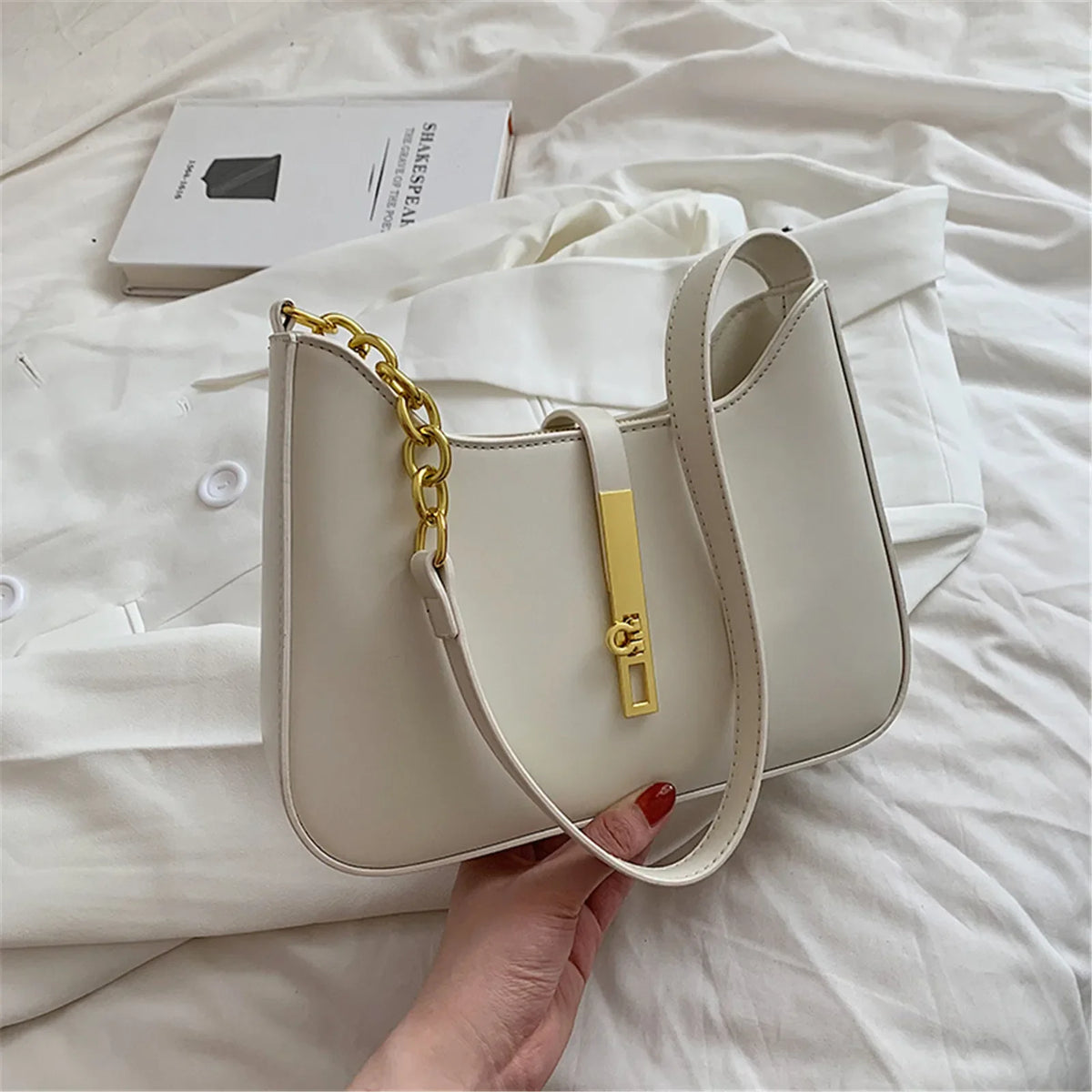Small Designer Luxury Bag Female PU Leather Single Shoulder Underarm Bag For Women Fashion Versatile Handbag With Advanced Sense