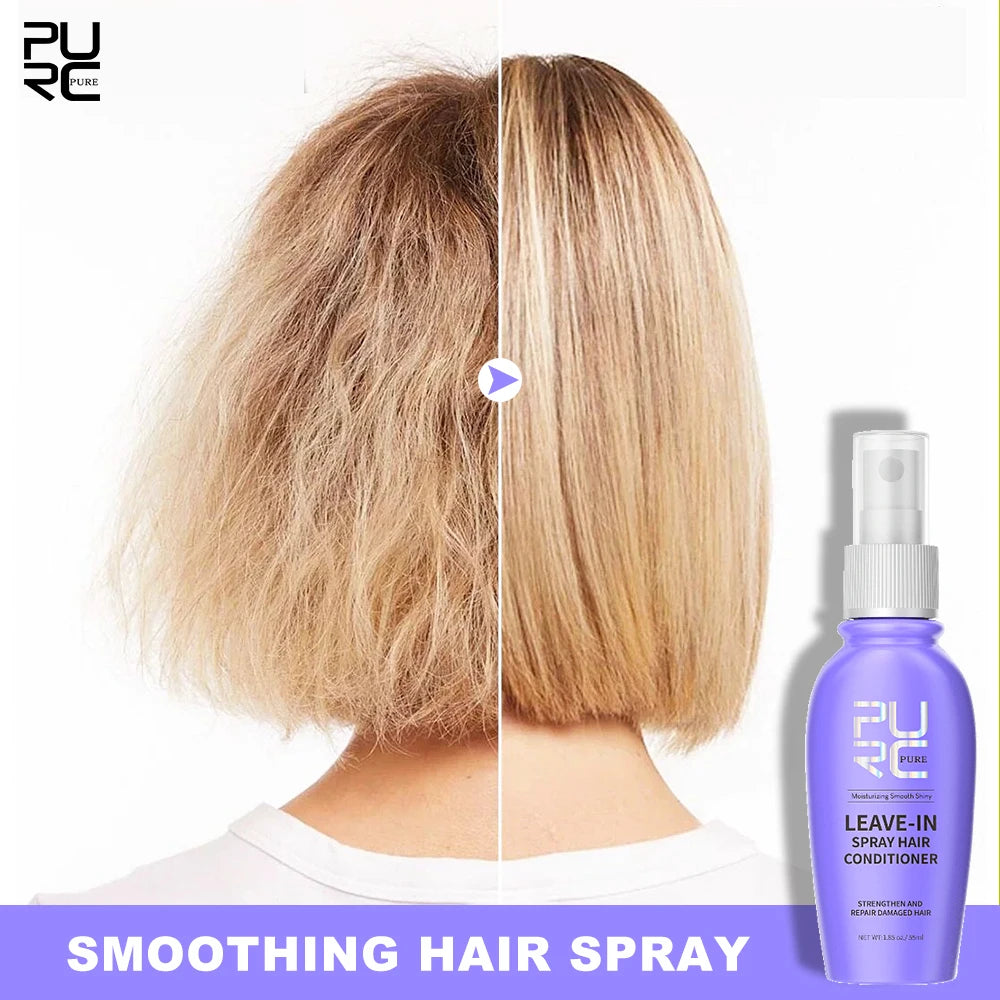 Leave-in Conditioner Spray Coconut Oil Smoothing Frizz After-Shampoo Moisturiz Hair Mask Damage Dry Treatment Hair Care PURC