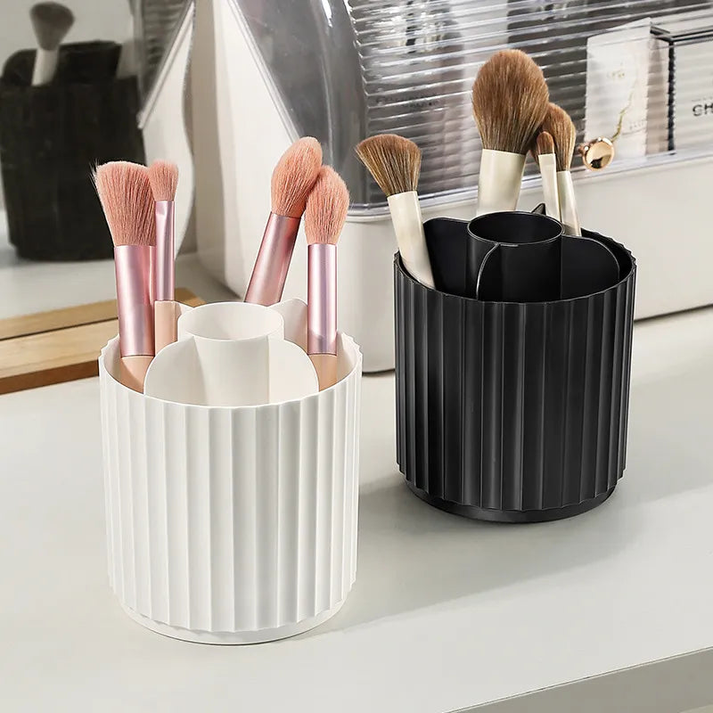 Makeup Brush Organizer with Lid 360 Rotating