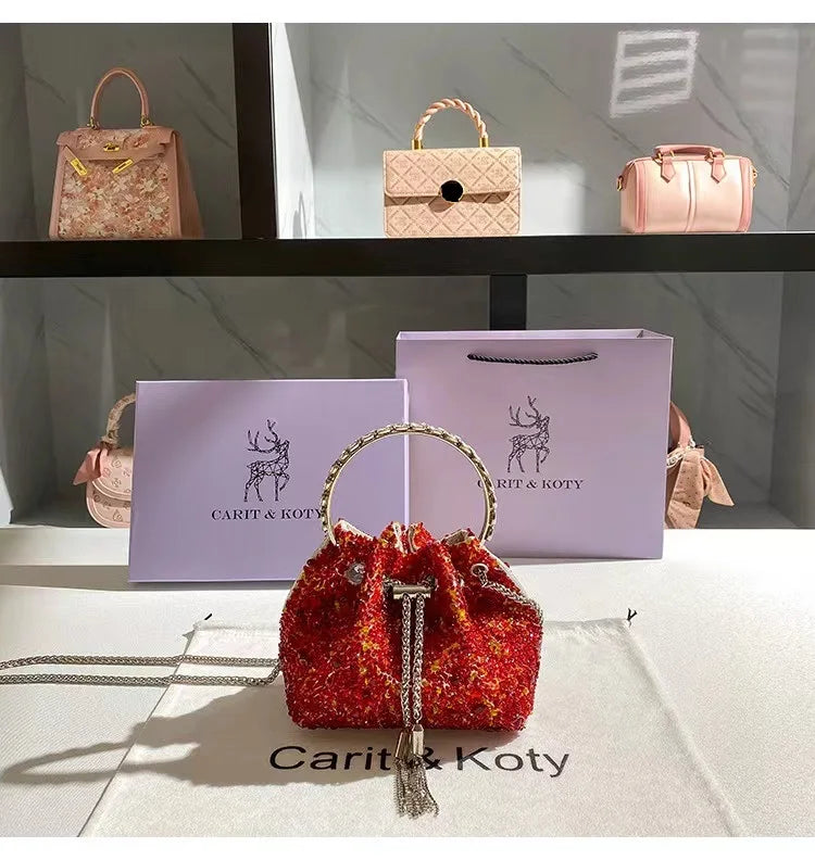 Luxury Designer Colorful Stones Evening Clutch Bag Wedding