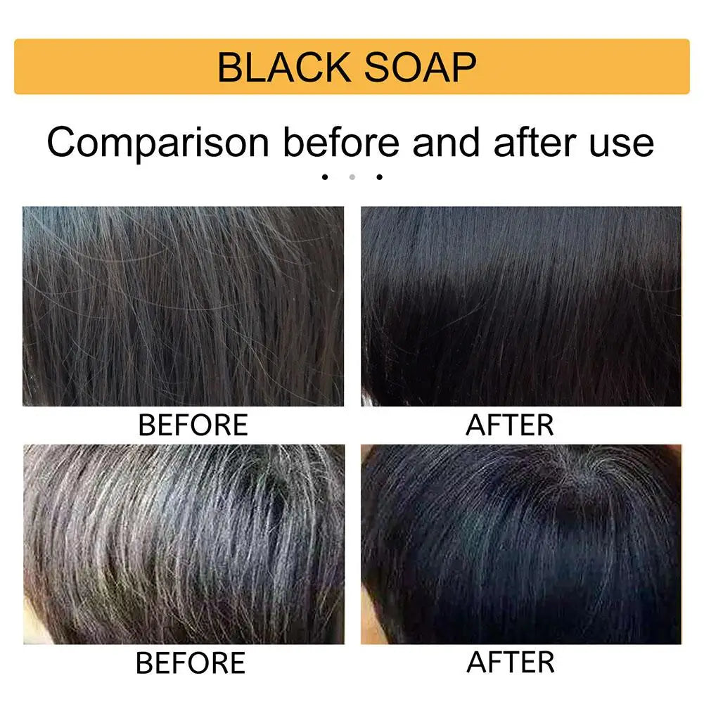 50g Soap Hair Darkening Shampoo Bar Repair Gray White Hair Color Dye Hair Shampoo Natural Grey Gloss Black Soap