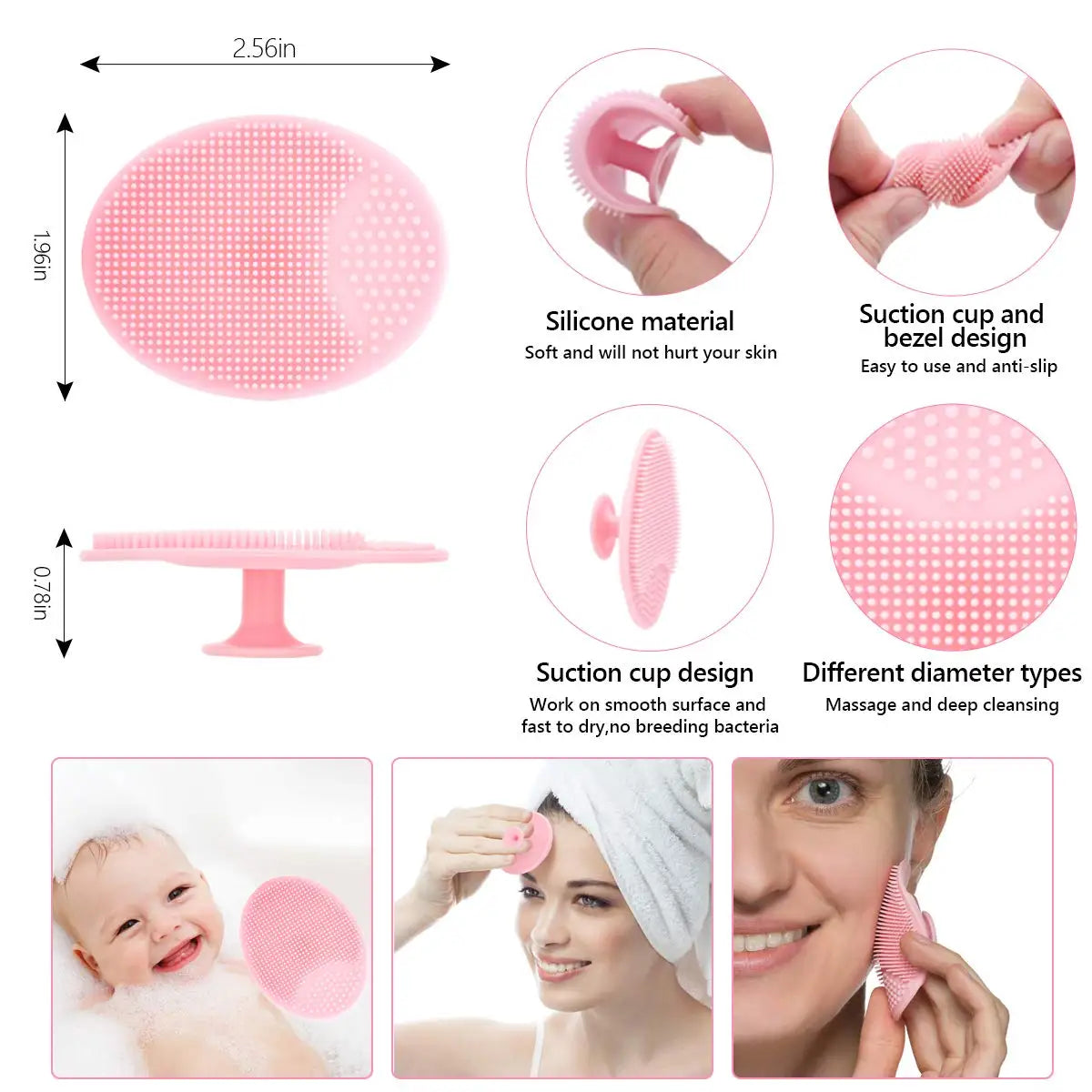 Silicone Face Cleansing Brush Lip Scrub Brush Facial Deep Pore Skincare Scrub Cleanser Tool Beauty Soft Deep Cleaning Exfoliator