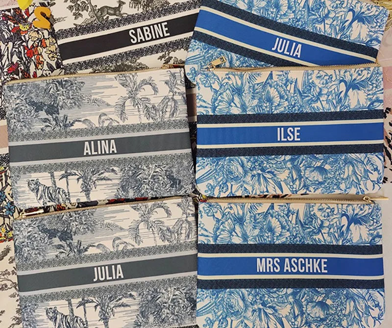 Spring Summer WOMAN BAG Fashion Designer Party Clutch Personalized Custom Print Name Letter Beach Bag Travel Cosmetic Bag