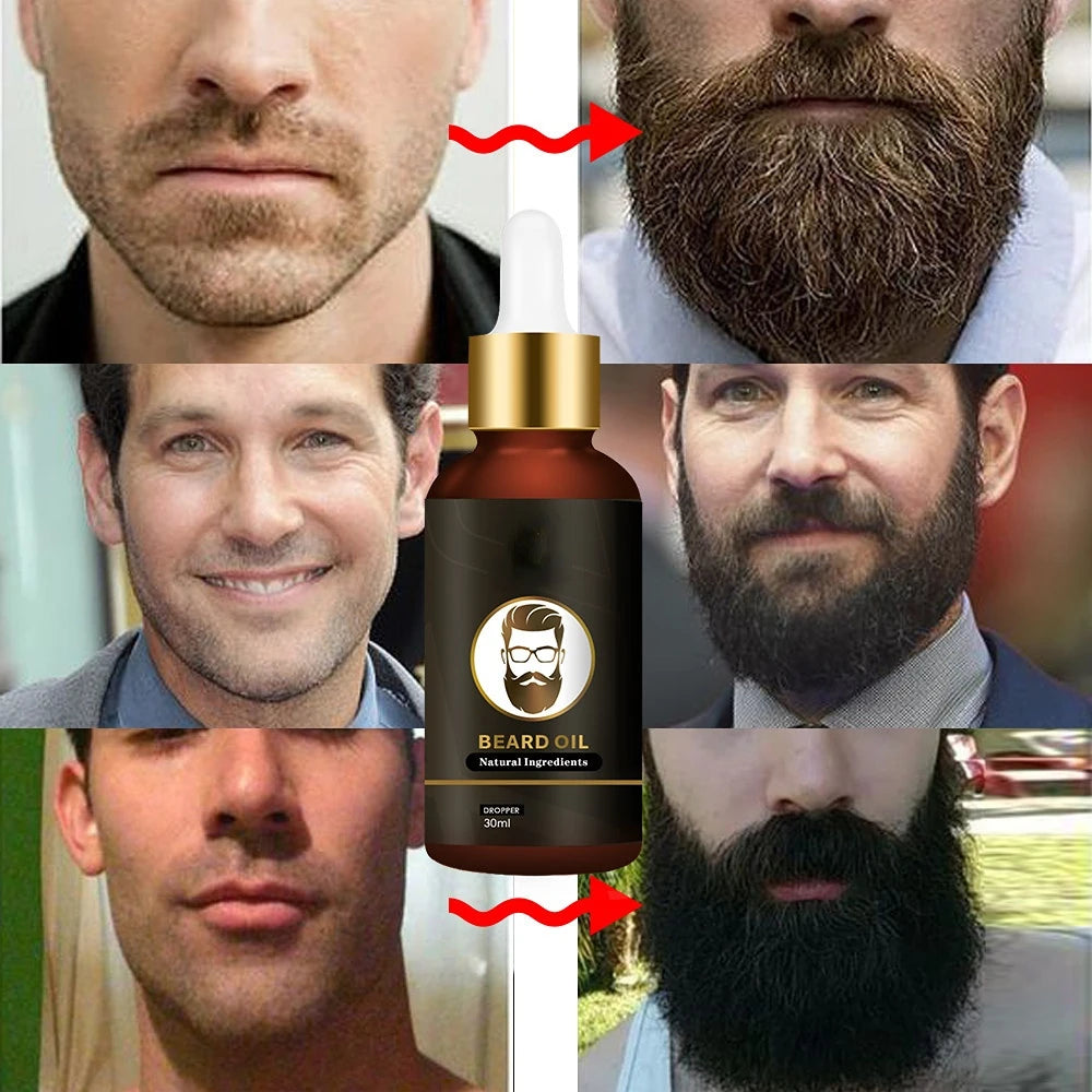 Haircube Men Fast Beard Growth Oil Natural Beard Growth Enhancer Thicker Oil Nourishing Leave-in Conditioner Beard Care Product