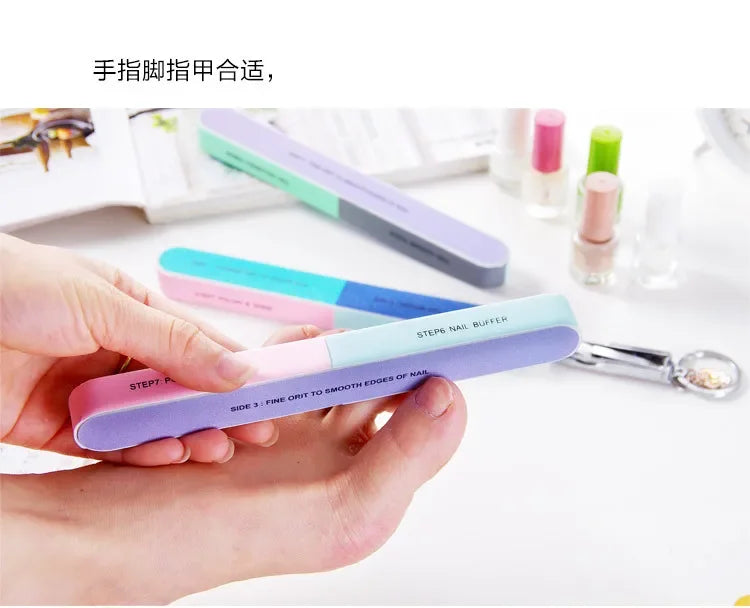 Nail File Seven Sided Nail Polishing Tool Manicure Pedicure Professional File Nail Art Sanding Nail Buffer Block Nail Tools