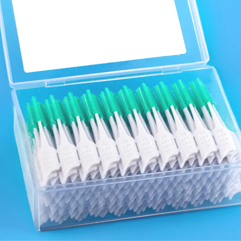 Interdental Brushes Silicone Toothpicks Teeth Floss Oral Hygiene Teeth Cleaning Soft Bristle Clean Between Teeth Toothbrush