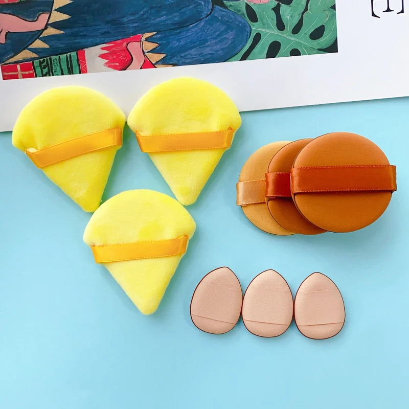 15Pcs/Set Makeup Sponge Kit Velvet Triangle Egg Finger Blending Applicator Puff Liquid Cream Powder Air Cushion Cosmetic Tool