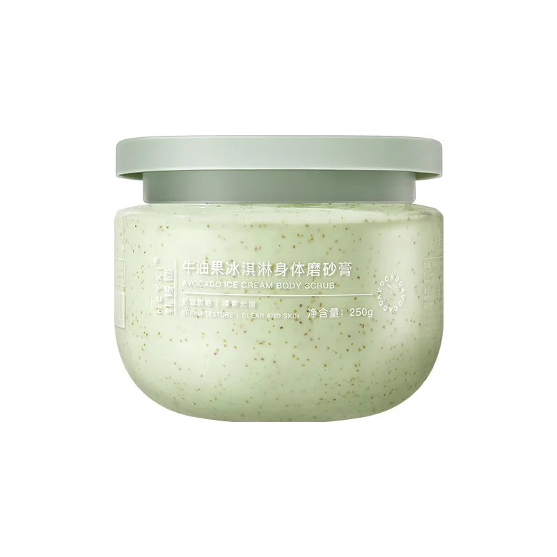 Body Scrub Softening Cuticle Brightening Moisturizing Salt Pore Cleansing Skin Smoothing Avocado Ice Cream Niacinamide Scrub