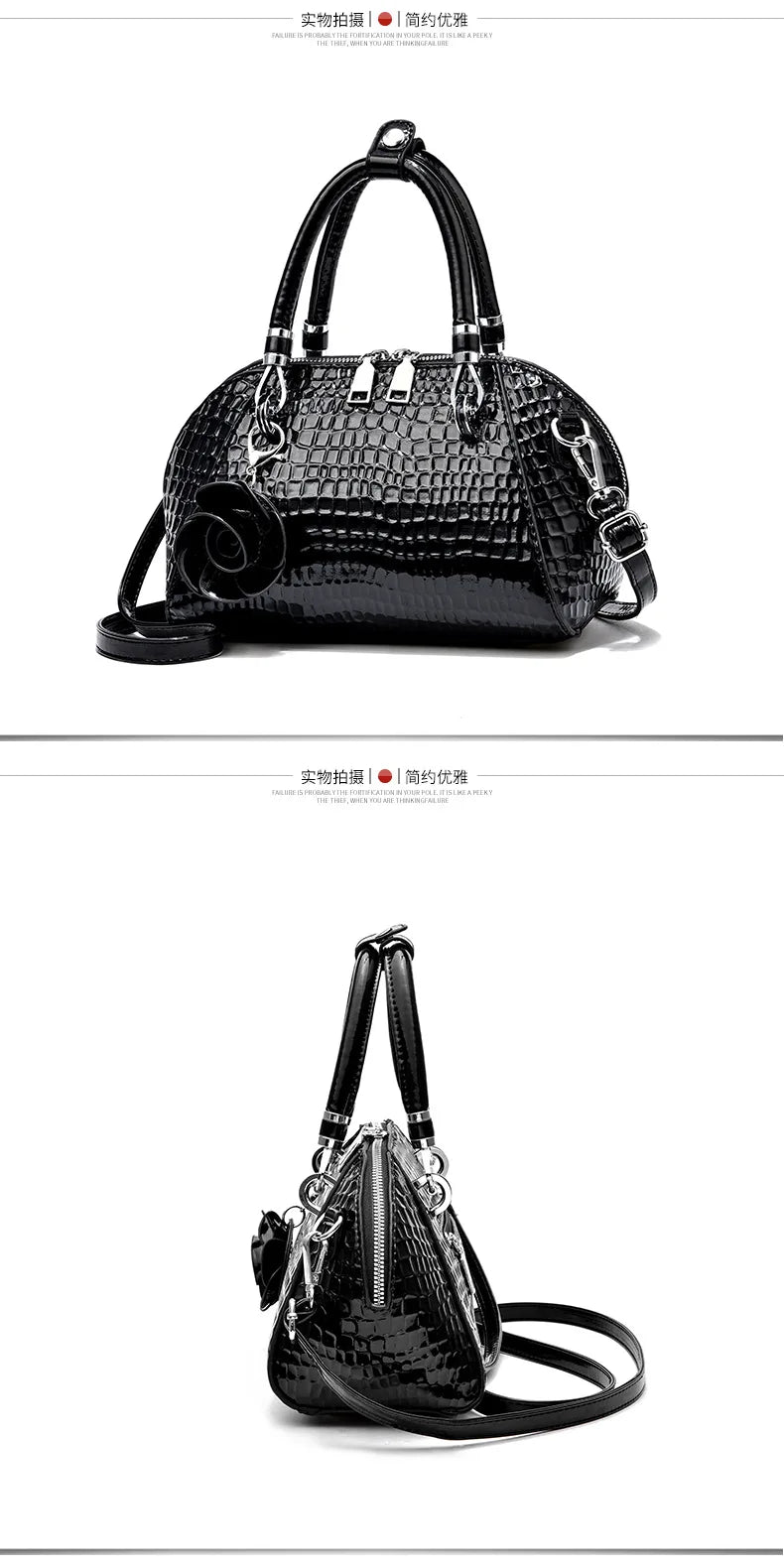 European / American Style Fashion Handbag Yellow Crocodile Pattern Women Tote Bag Ladies Small Shell Messenger Shoulder Bags sac