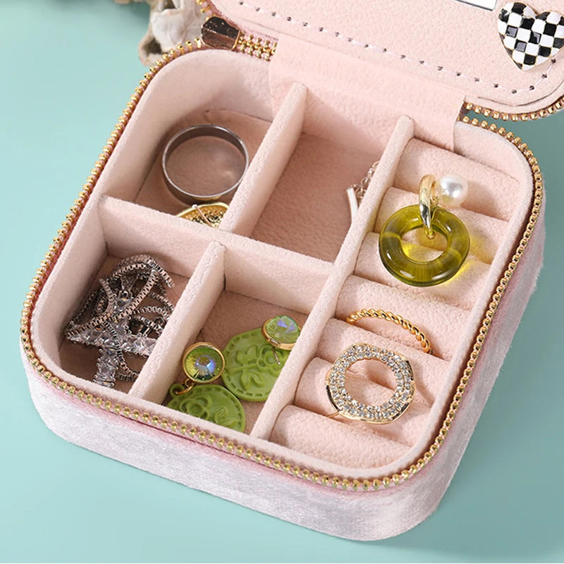 Mini Jewelry Case Square Jewelry Organizer For Women Girls