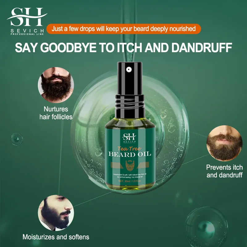 SEVICH 2023 Natural Tea Tree Nourishing Regrowth Oil  For Men Anti Hair Loss Product Man Beard Hair Growth Care Essence Oil