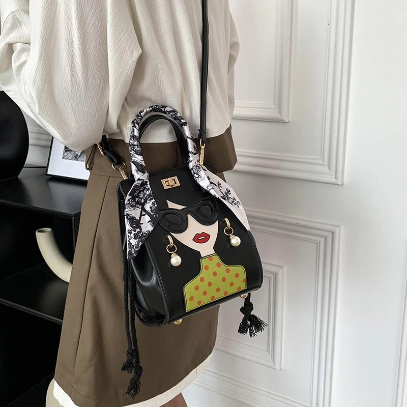 2023 Luxury Brand Hand Bags for Women High Quality PU Shoulder Bag Fashion Glasses Beauty Crossbody Bag Cute Purses and Handbags