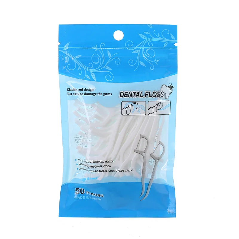 50/100Pcs Dental Floss Flosser Picks Toothpicks Teeth Stick Tooth Cleaning Interdental Brush Dental Floss Pick Oral Hygiene Care