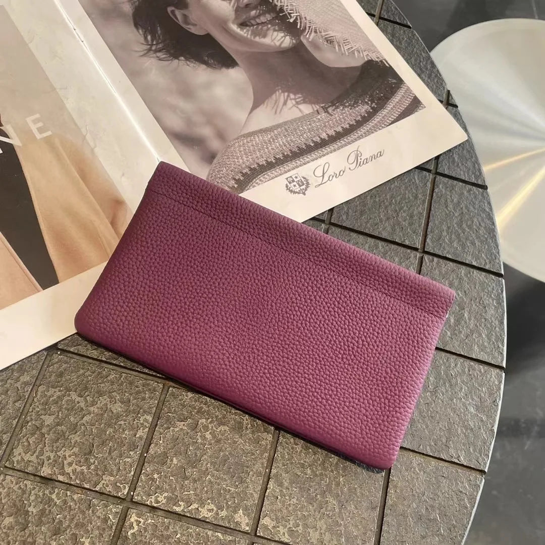 Leather Ladies Clip Clutch