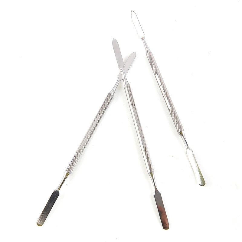 3pcs Stainless Steel Mixing Spatula Tool Spatuler Rod Dental Nail Art Makeup Foundation Eyeshadow Mixing Stick Color Tools