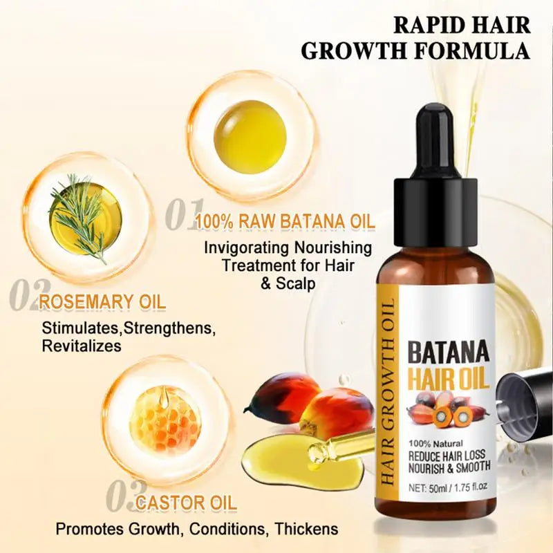 Batana Oil For Hair 50ml, Strengthen Essence Moisturizing Conditioner Hair Shine Oil Repair Damaged Hair