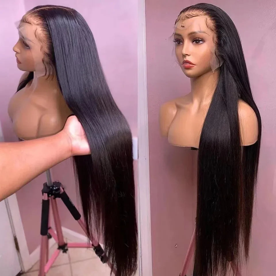 Independent Station Popular Women's Long Straight Lace Wig High Temperature Silk Fiber African Hot Selling Wig Kit Instock