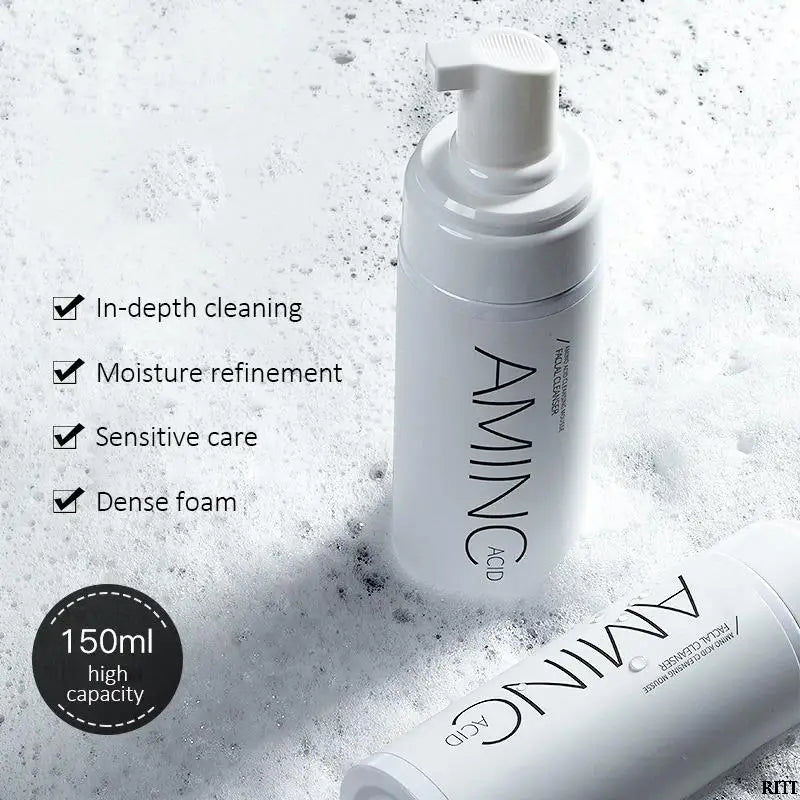 Amino Acid Cleansing Mousse Moisturizing Oil Control Deep Cleaning Mites Removal Acne Facial Cleanser Foam Skin Brightening