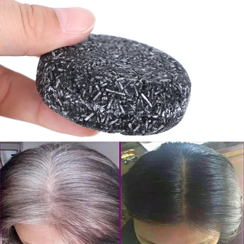 Hair Darkening Shampoo Bar, Repairs Gray & White Hair