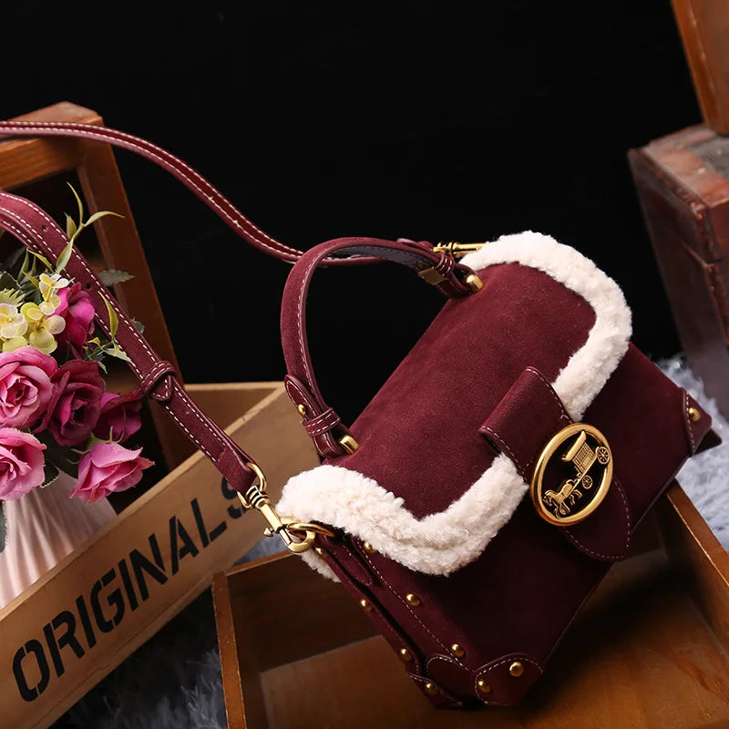 Winter New Leather and Fur Bag