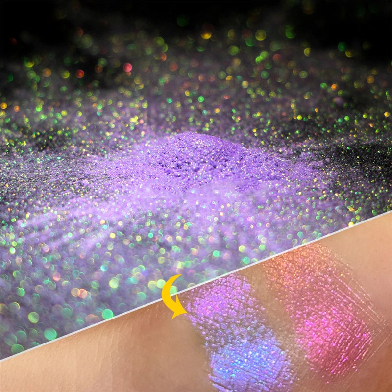 Chameleon Metallic Eyeshadow, Intense Duochrome Shifting Eyeshadow, Long-lasting Sparkly Highly Pigment Eyeshadow 0.2g