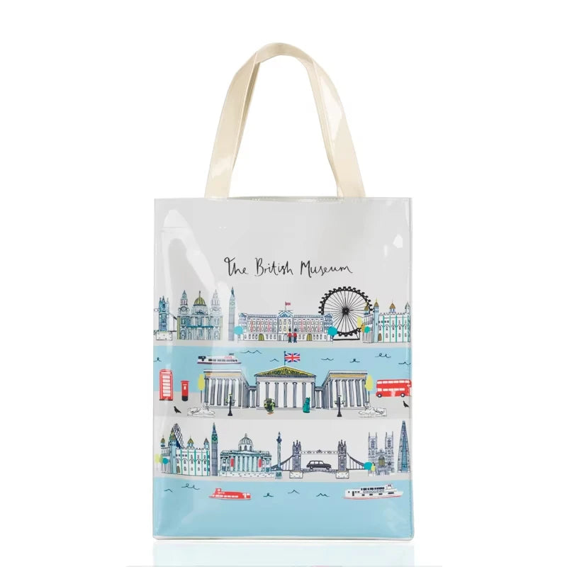 Green Striped PVC Women's Tote