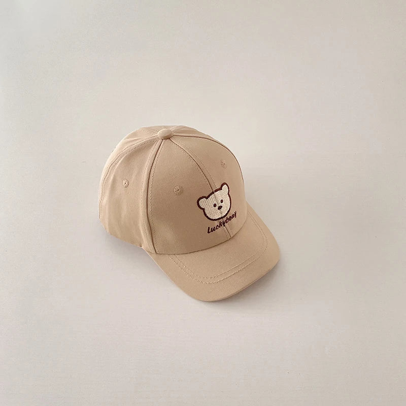 New Summer Adjustable Baby Baseball Cap Toddler Cartoon Bear Embroidery Cute Hats For Kids Girl Boy Soft Cotton Bonnet Sun Hat