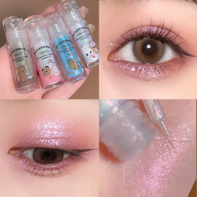 Pearlescent Monochrome Liquid Eyeshadow Waterproof Sequins Diamond Glitter Brighten Lying Silkworm Eyeshadow Makeup Cosmetics