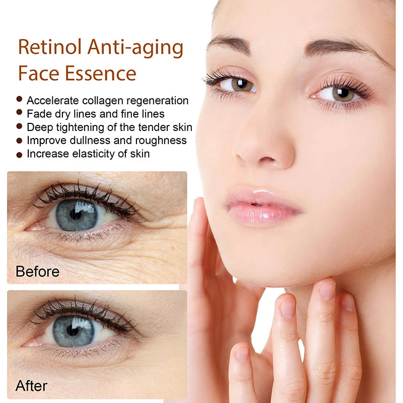 Retinol Anti Aging Removal Wrinkle Serum Firm Lift Fade Fine Lines Moisturizing Face Essence Skin Care Brighten Repair Cosmetic