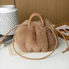 Women's Crossbody Pumpkin Plush Bag Cute Tote Bags Autumn Winter Fashion Solid Color Handbag Travel Shoulder Bags