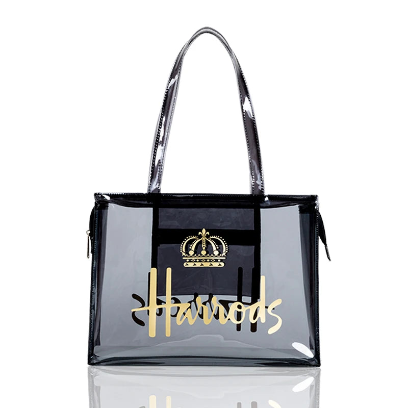 PVC Waterproof Eco Friendly Shopper Bags Women Large Capacity Shopping Totes Stylish Jelly Reusable Shoulder Bags Female Handbag